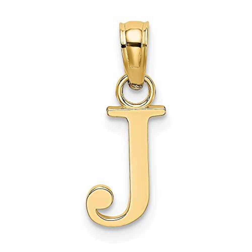 10k Yellow Gold Polished J Block Initial Charm - image 5